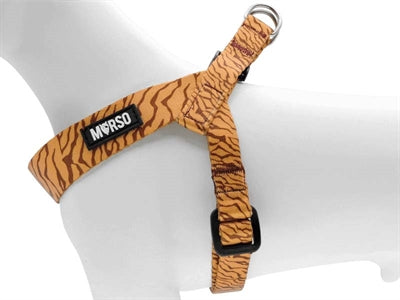 Morso Mini Dog Harness Adjustable Recycled Jungle Drum Orange