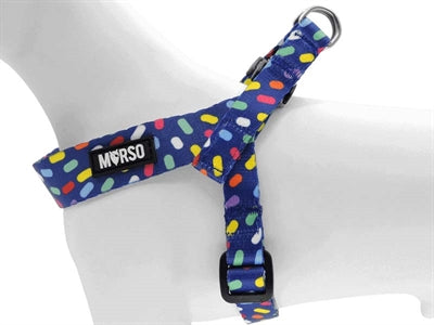 Morso Mini Dog Harness Adjustable Recycled Color Invaders Purple