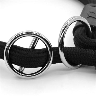 Morso Half Slip Dog Collar Soft Rope Recycled Black Zwart