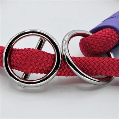 Morso Half Slip Dog Collar Regular Rope Recycled Red Velvet Red