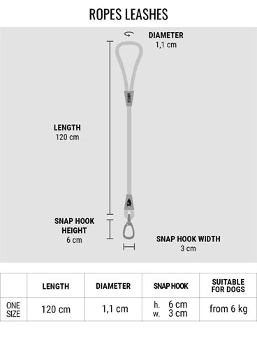 Morso Dog Lead Soft Rope Recycled Grey Grey