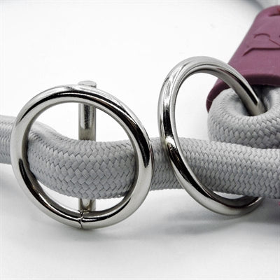 Morso Half Slip Dog Collar Soft Rope Recycled Grey Grijs