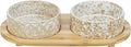 Trixie Food Bowl / Water Bowl Set Ceramic / Bamboo White / Natural