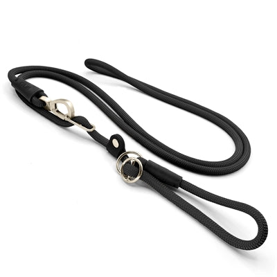 Morso Dog Lead Retriever Line Hands Free Soft Rope Recycled Black