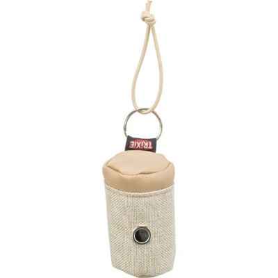 Trixie Poop Bag Holder Canvas Look / Faux Leather With 20 Poop Bags Assorted