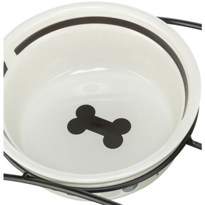 Trixie Dog Food Bowl Food Ceramic White / Black