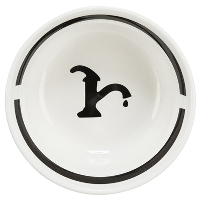 Trixie Dog Water Bowl Ceramic White / Black