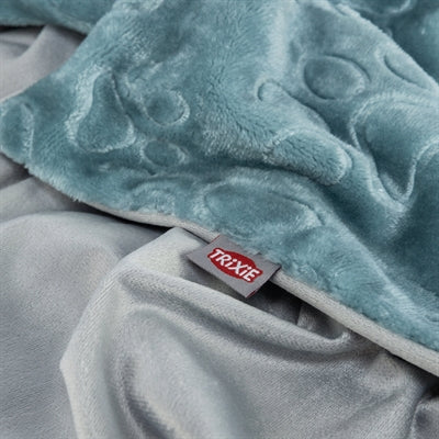 Trixie Dog Blanket Barry Soft Plush Blue / Grey
