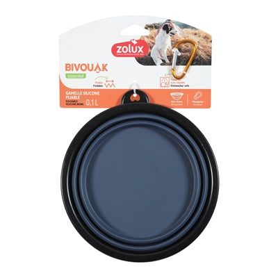 Zolux Bvk Collapsible Silicone Bowl Blue