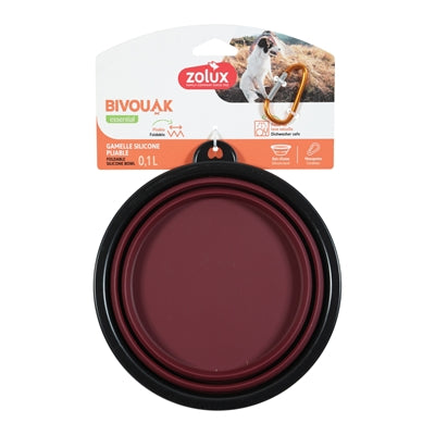 Zolux Bvk Collapsible Silicone Feeding Bowl Red