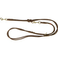 Trixie Dog Lead Pure Adjustable Round Stitched Leather Brown