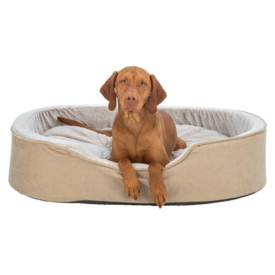 Trixie Vital Dog Bed Lino Soft Oval Beige / Creme