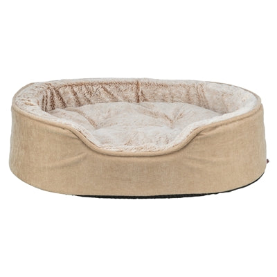 Trixie Vital Dog Bed Lino Soft Oval Beige / Creme