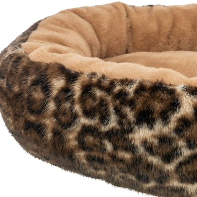 Trixie Dog Bed Leo Soft Round Plush Brown / Leopard Print 50 Cm