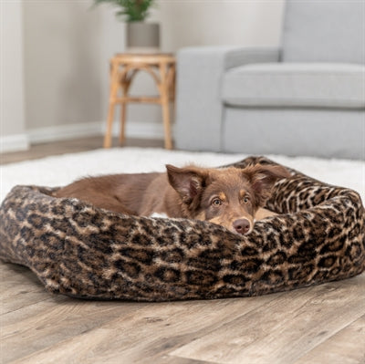 Trixie Dog Bed Leo Corner Leopard Print Brown