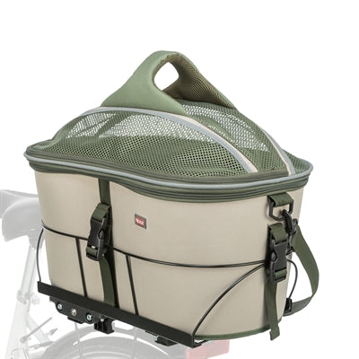 Trixie Bicycle Basket For Carrier Rack Polyester Olive Green / Beige 46X33X40 Cm