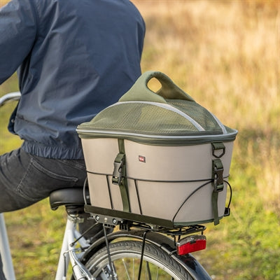 Trixie Bicycle Basket For Carrier Rack Polyester Olive Green / Beige 46X33X40 Cm