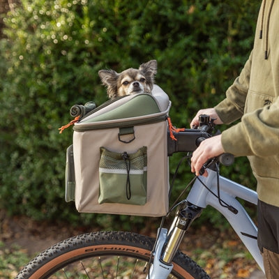 Trixie Bicycle Basket For Handlebars Polyester Olive Green / Beige 48X34X40 Cm