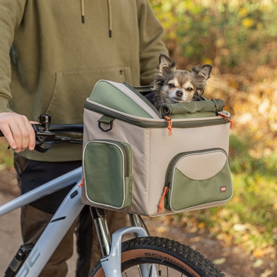 Trixie Bicycle Basket For Handlebars Polyester Olive Green / Beige 48X34X40 Cm