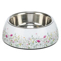 Trixie Feeding Bowl / Drinking Bowl Flower Pattern Stainless Steel White / Multicolored