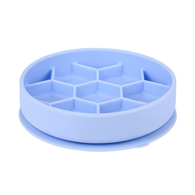 Zolux Dog Slow Feed Bowl With Suction Cups Silicone Blue