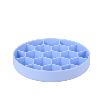 Zolux Dog Slow Feed Bowl With Suction Cups Silicone Blue