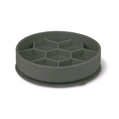 Zolux Feeding Bowl Dog Slow Feed With Suction Cups Silicone Grey