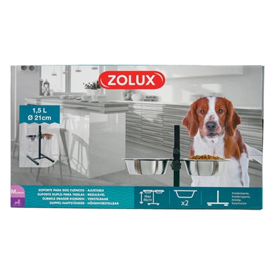 Zolux Feeding Stand Feeding Bowl / Water Bowl Adjustable Stainless Steel