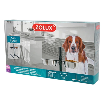 Zolux Feeding Stand Feeding Bowl / Water Bowl Adjustable Stainless Steel