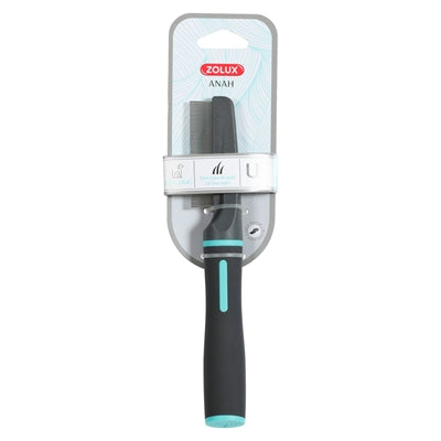 Zolux Anah Flea Comb All Coat Types Black / Blue 3,2X2,5X21 Cm