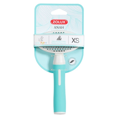 Zolux Anah Retractable Slicker Brush Soft Puppy Blue / White 5.5X9X17 Cm