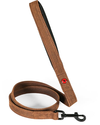 Zolux Expert Dog Lead Premium Leather / Neoprene Brown