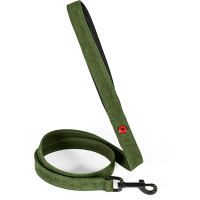 Zolux Expert Dog Leash Premium Leather / Neoprene Green