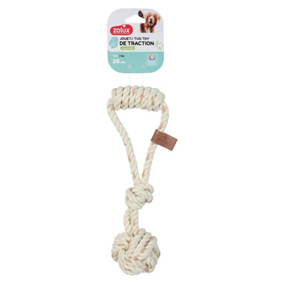 Zolux Rope Toy With Rope Ball Leather Touch 28.5X10X7 Cm
