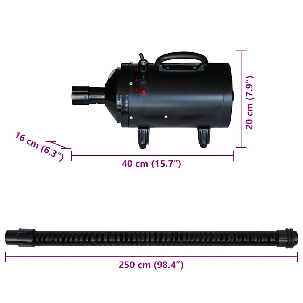 Koiran Turkinkuivaaja 3 Suutinta Musta 2400 W