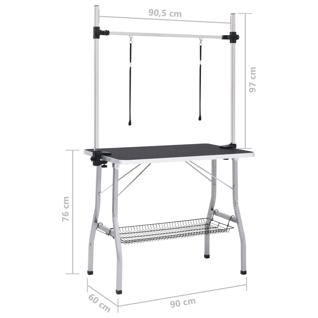 Säädettävä Koirien Trimmauspöytä 2 Silmukalla Ja Korilla