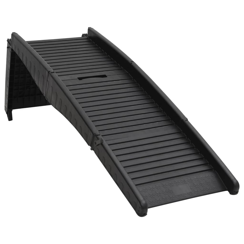 Taitettava Koiran Ramppi Musta 153X40X12,5 Cm Muovi