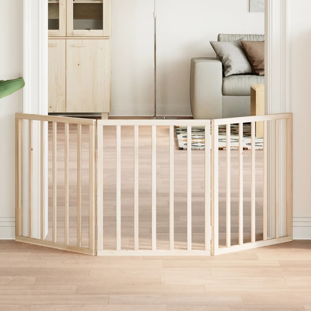 Koiraportti Kokoontaitettava 3-Paneelilla 150 Cm Poppelipuu