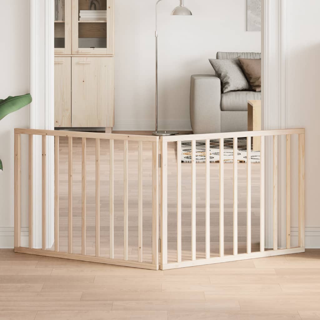 Koiraportti Kokoontaitettava 3-Paneelilla 150 Cm Poppelipuu