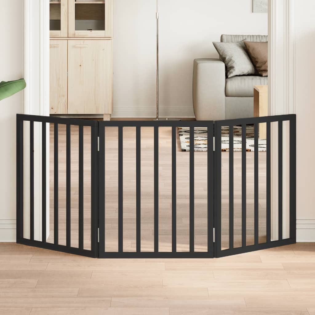 Koiraportti Kokoontaitettava 3-Paneelilla 150 Cm Poppelipuu