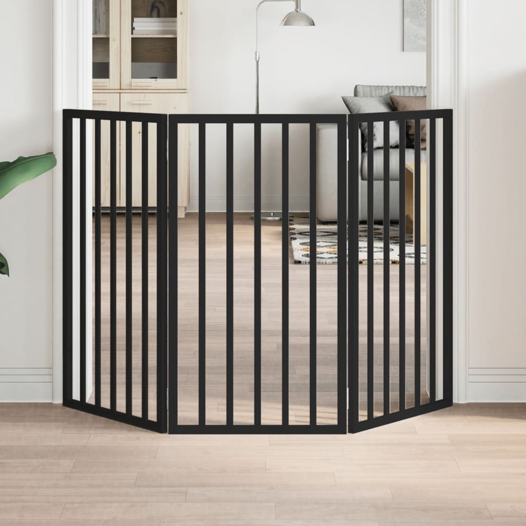 Koiraportti Kokoontaitettava 3-Paneelilla 150 Cm Poppelipuu