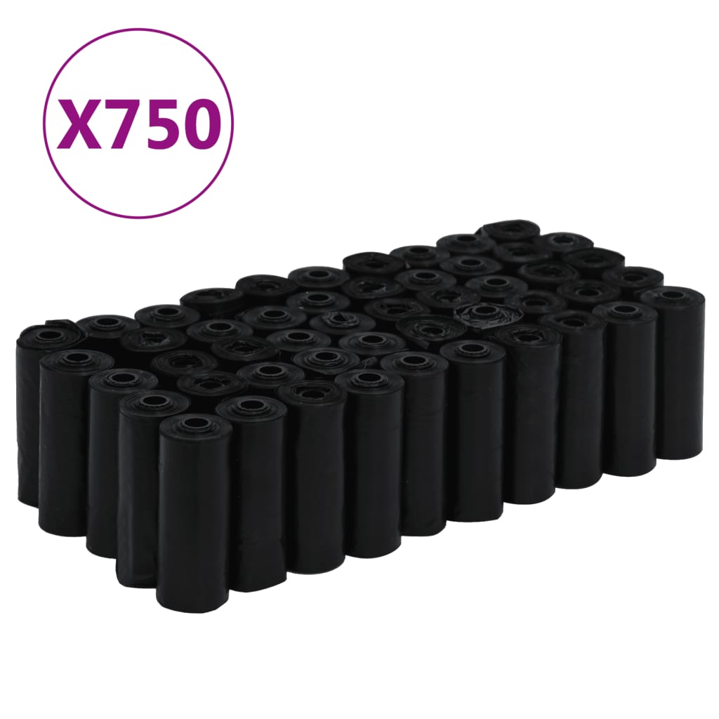 Koirankakkapussit 750 Kpl Musta 30X20 Cm Pe